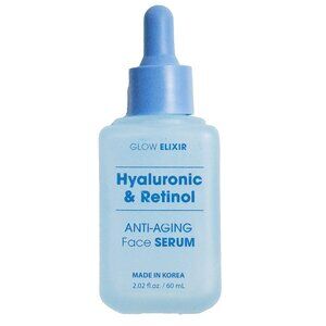 Glow Elixir Hyaluronic & Retinol Anti-Aging Face Serum 2.02 fl oz Korean NEW